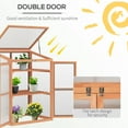 thumbnail image 4 of Outsunny Fir Wood Garden Planter Greenhouse w/ Panels, Shelves, Natural, 4 of 9