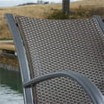 thumbnail image 6 of Noble House Gracie's 3-Piece Outdoor Aluminum Rocking Chair Set in Dark Brown, 6 of 6