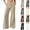 A-Khaki, variant on Hulanddfd Women's Pants Solid Color Pocket Button Zip Fly Straight Leg Casual Pants Khaki Size L