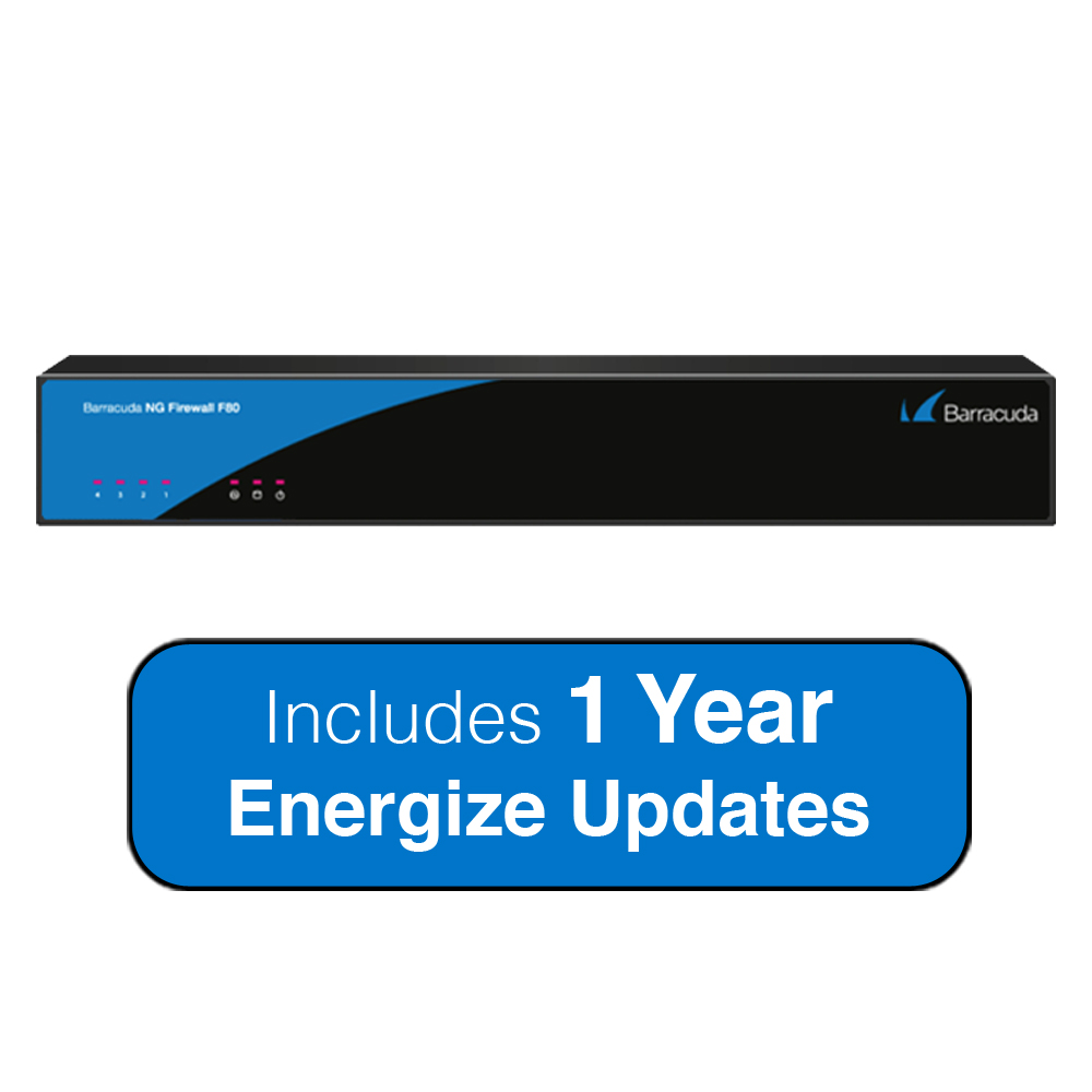 Barracuda Networks NG Firewall F80 with 4x GbE Ports, Up to 1.35 Gbps Firewall Throughput Includes 1 Year Energize... by Barracuda Networks
