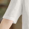 thumbnail image 7 of LVHAOGJOB Womens Shirts Plus Size Linen Causal Tops 3/4 Sleeve Solid Color Button Down T Shirt for Women V Neck, 7 of 7