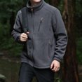 thumbnail image 3 of Chaqueta polar de invierno para hombre, de talla grande, con bolsillos, de color liso, informal, gruesa y abrigada, resistente al frío, 3 of 5