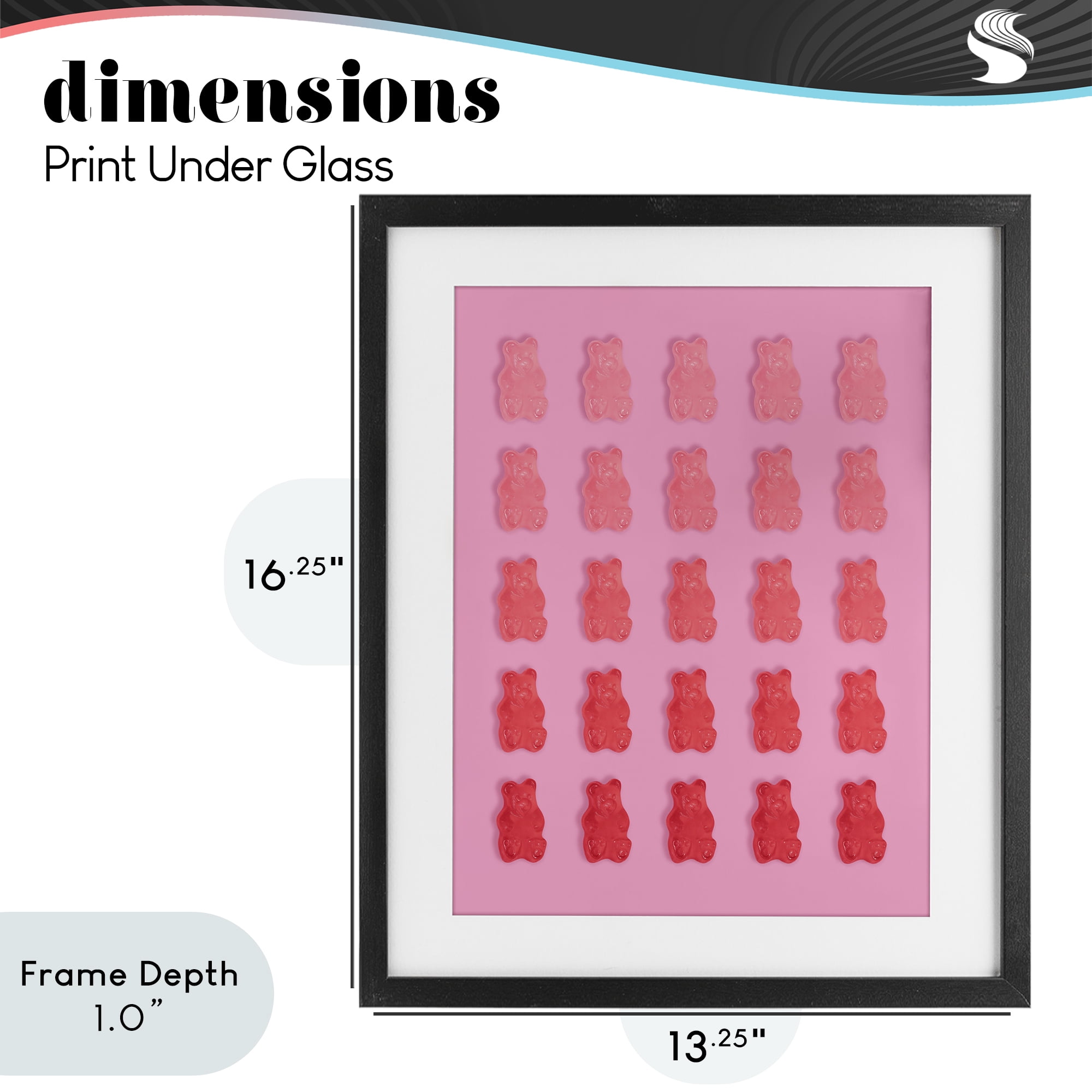 Stupell Industries Pink & Red Bear Gradient Black Framed Print Under Glass, design by LISH Creative