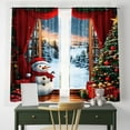 thumbnail image 6 of WNOOHIY Christmas Tree Snowman Gift Box Pattern Light-filtering Curtains for Living Room Bedroom Home Decoration, Set of 2 Panels, 6 of 9