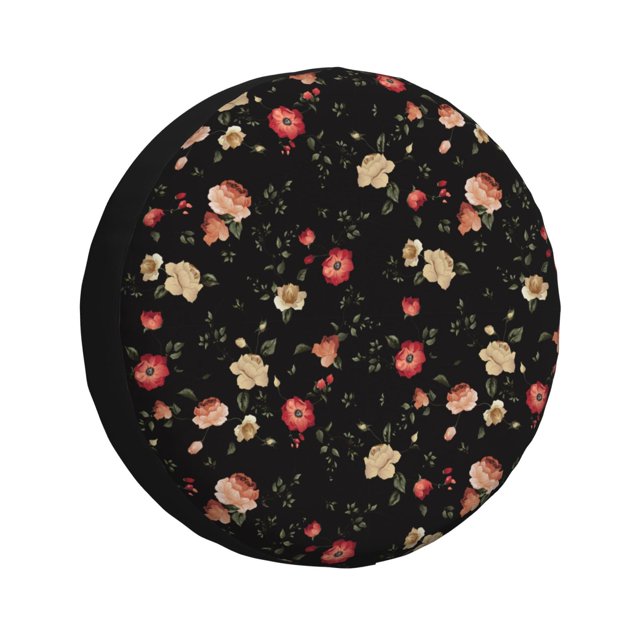 Balery Red White Flowers Cubiertas para Neumáticos - Protector Resistente para Neumáticos de Camioneta, SUV, Remolque, Camper y RV-14 inch