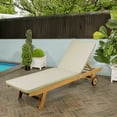 thumbnail image 2 of Mallorca 77.56"x23.62" Modern Classic Adjustable Acacia Wood Chaise Outdoor Lounge Chair with Cushion & Wheels, Light Gray/Natural, 2 of 9