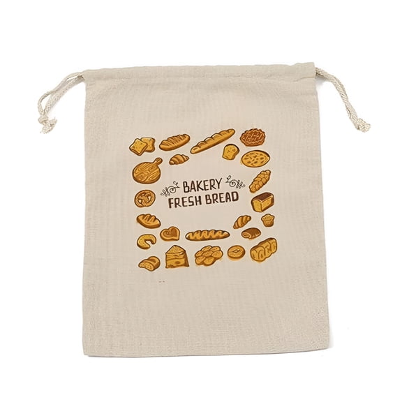 ACDANC 1Pc Linen Bread Bags Reusable Drawstring for Loaf Homemade Artisan Bread Storage