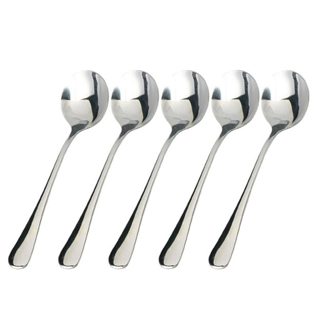Cucharada sopera para cocina vajilla de acero inoxidable mango recto de 7 pulgada de largo 5pcs