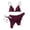 02#Wine, variant on Women Brazilian Bikini 2 Piece Spaghetti Strap Top Thong Swimsuit Bathing Suit