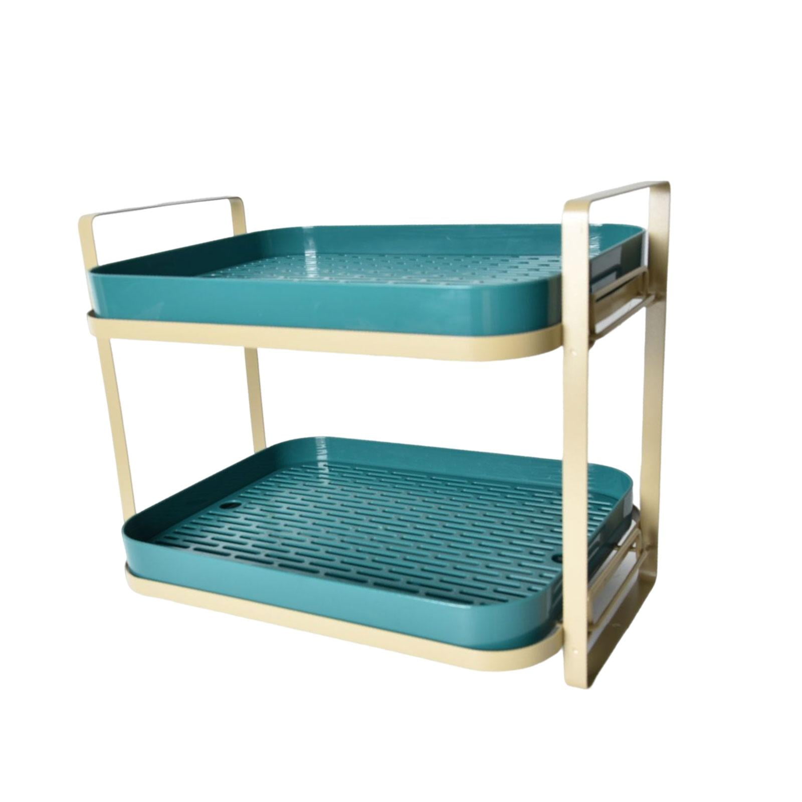 Double Layer Storage Rack Makeup Organizer Shower Shelf Counter Standing Rack Display Shelf for