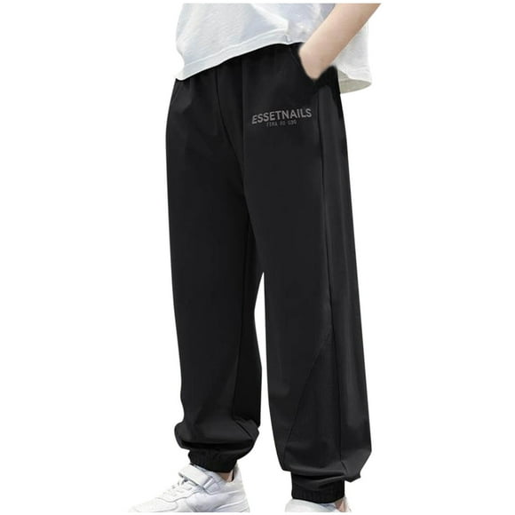 Odeerbi 4-13 Años Niños Hielo Seda Pantalones de Verano Workout Deportes Atlético Jogger Pantalones Cintura Elástica Suelta Joggers