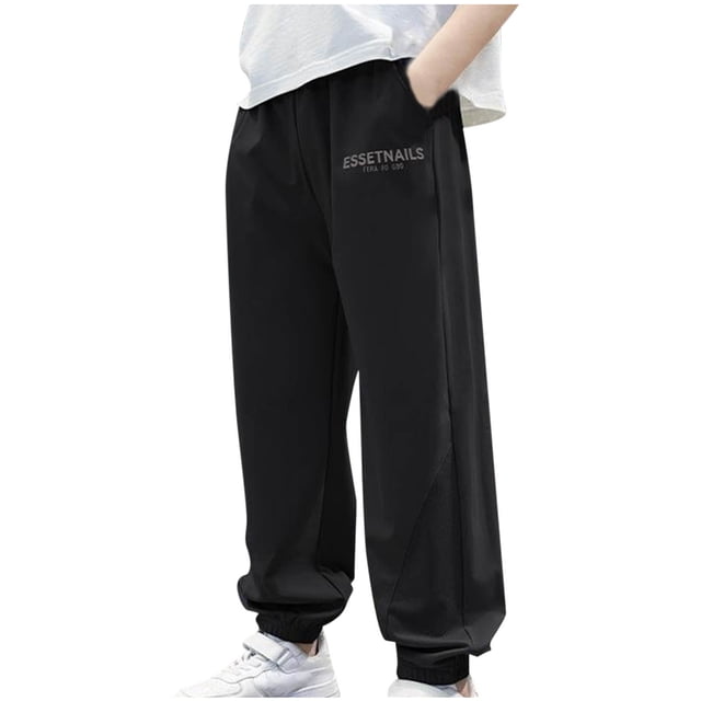 Odeerbi 4-13 Años Niños Hielo Seda Pantalones de Verano Workout Deportes Atlético Jogger Pantalones Cintura Elástica Suelta Joggers
