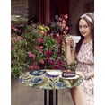 thumbnail image 4 of nqOlkjepod Blue Purple Spring Floral Round Tablecloth, Fitted Table Cover with Elastic for 45"-54" Round Tables, Summer Botanical Tulip Vintage Table Cloth Dinning Party Waterproof Tablecloths, 4 of 6