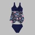 thumbnail image 3 of Two-Piece Swimsuit Set for Girls with Floral and Palm Print, Split Design Tankini, Breathable and Quick-Dry for Beach and Pool, 3 of 7