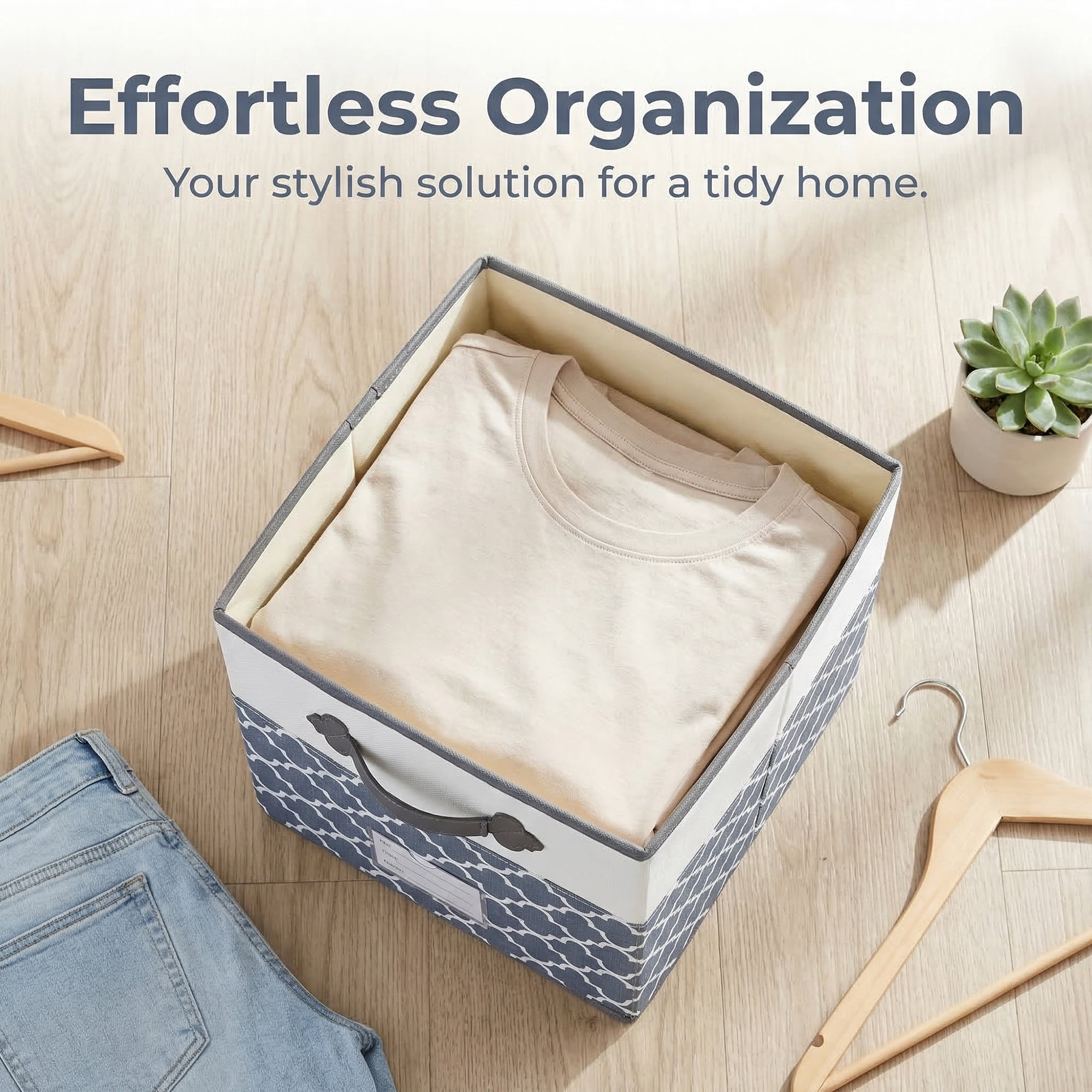 Unique Bargains Storage Basket with Handle for Organizing Objects Grey 11.8"x11.8"x11.8"