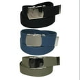 thumbnail image 4 of CTM Cotton with Nickel Buckle Adjustable Belt (Pack of 3 Colors), 4 of 5