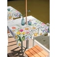 thumbnail image 2 of Square Outdoor Tablecloth with Umbrella Hole Wildflowers Outside Table Cloth Waterproof Patio Table Cover Spring Farmhouse Tulip Floral Leaf Wooden Grain Zipper Tablecloths for Picnic 60x60 Inch, 2 of 8