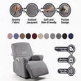 thumbnail image 4 of AuraLane Recliner Chair Cover,3 Piece Stretchable Slipcover with Storage Pockets,Anti-Slip Furniture Protector for Kids and Pets(1 Seater), 4 of 8