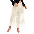 thumbnail image 2 of Lnzyyephy Women's Summer Long Mesh Skirt Solid Color Sheer Flowy Skirt for Travel, Beach, Photography, 2 of 7