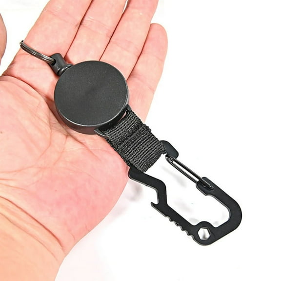 1pcs Retractable Pull Key Ring Chain Belt Clip With Carabiner Reel Card Badge Holder Recoil Extends