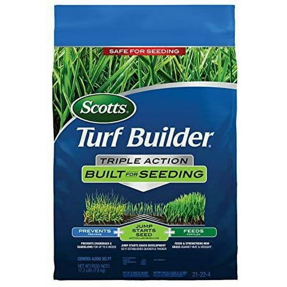 Scotts Turf Builder Triple Action Seeds & Weeds 21-22-4 Lawn Fertilizer 4000 sq. ft. for Multip - Case of: 1;