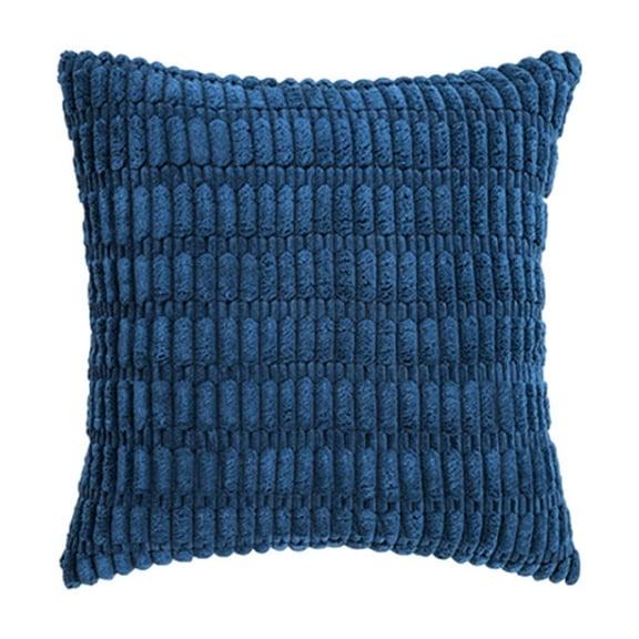 Blue Blue Corduroy Bohemian Pillow Cover 40X40Cm Decorative Sofa Cushion Case For Living Room Bedroom Modern Home Accent Hidden Closure Washable Soft Textured Fabric #56NMW