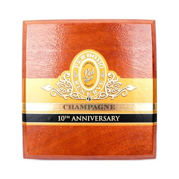 Perdomo Churchill Connecticut 10th Anniversary Empty Wood Cigar Box 8.25" x 7.75" x 3