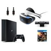 PlayStation VR Bundle 3 Items:VR Headset,Playstation Camera,PlayStation 4 Pro 1TB,VR Game Disc PSVR EV-Valkyrie