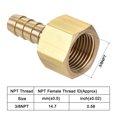 thumbnail image 3 of Uxcell Brass 5/16 Barbed x 3/8NPT Female Thread Barb Hose Fitting 2 Pack, 3 of 6