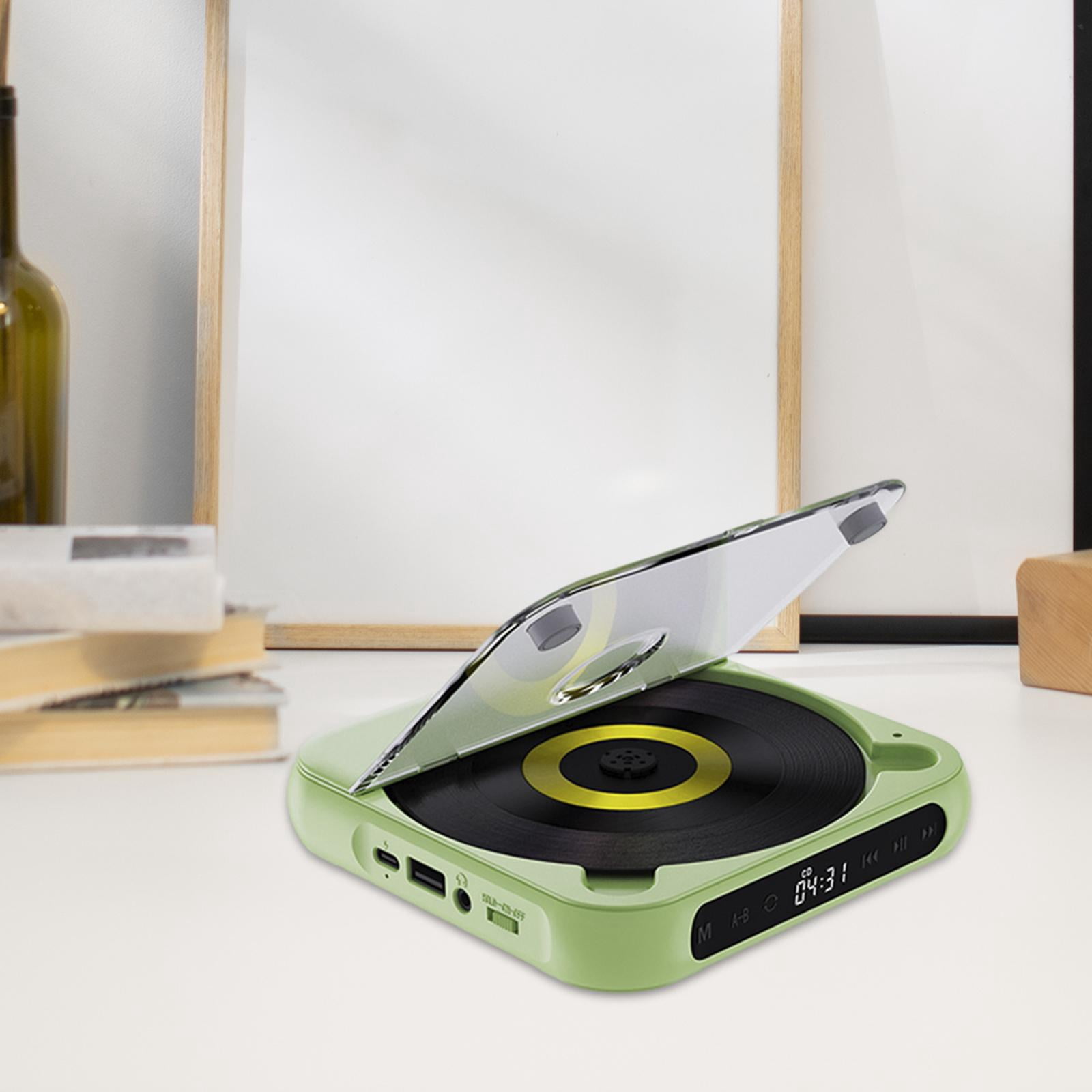 Wzmzjy Desktop CD Player with LED Screen Rechargeable and Green