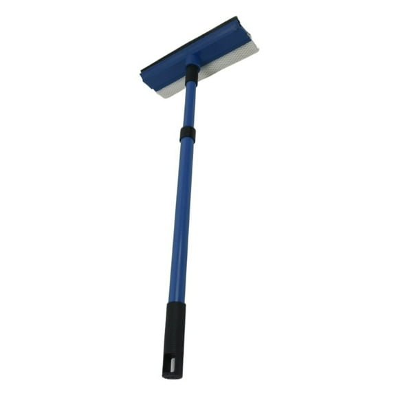 2-in-1 Telescopic Window Glass Cleaner Wiper Long Handle Sponge Brush Window Mop Squeegee Wiper Cleaning Squeegee Tool