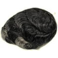thumbnail image 2 of Toupee for Men NLW men hair pieces Mens Toupee Human Hair Replacement System 100% European Real Human Hair Men Lace Hair System Fine French Lace with PU Around (#1B40 Black and Gray, 8x10"), 2 of 4