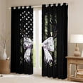 thumbnail image 2 of Homewish Cartoon Ribbon Bowknot Black Out Curtains for Teens, Rustic Camouflage Curtains Pack of 2 (42x63 Each), Vintage US Flag Bedroom Curtains, Window Curtains Bedroom Decor, 2 of 6