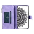 thumbnail image 4 of For iPhone 12 Pro Max Wallet Case,PU Leather Pressed Sunflowers Leather Zipper Flip Wallet Multi Card Slots Photo Frame Phone Bag Case , Light Purple, 4 of 9