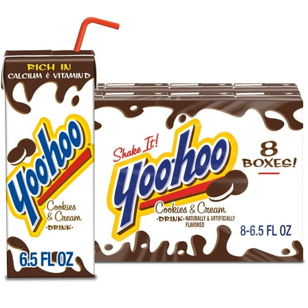 Yoo-hoo Cookies and Cream Drink, 6.5 fl oz, 8 Pack Boxes
