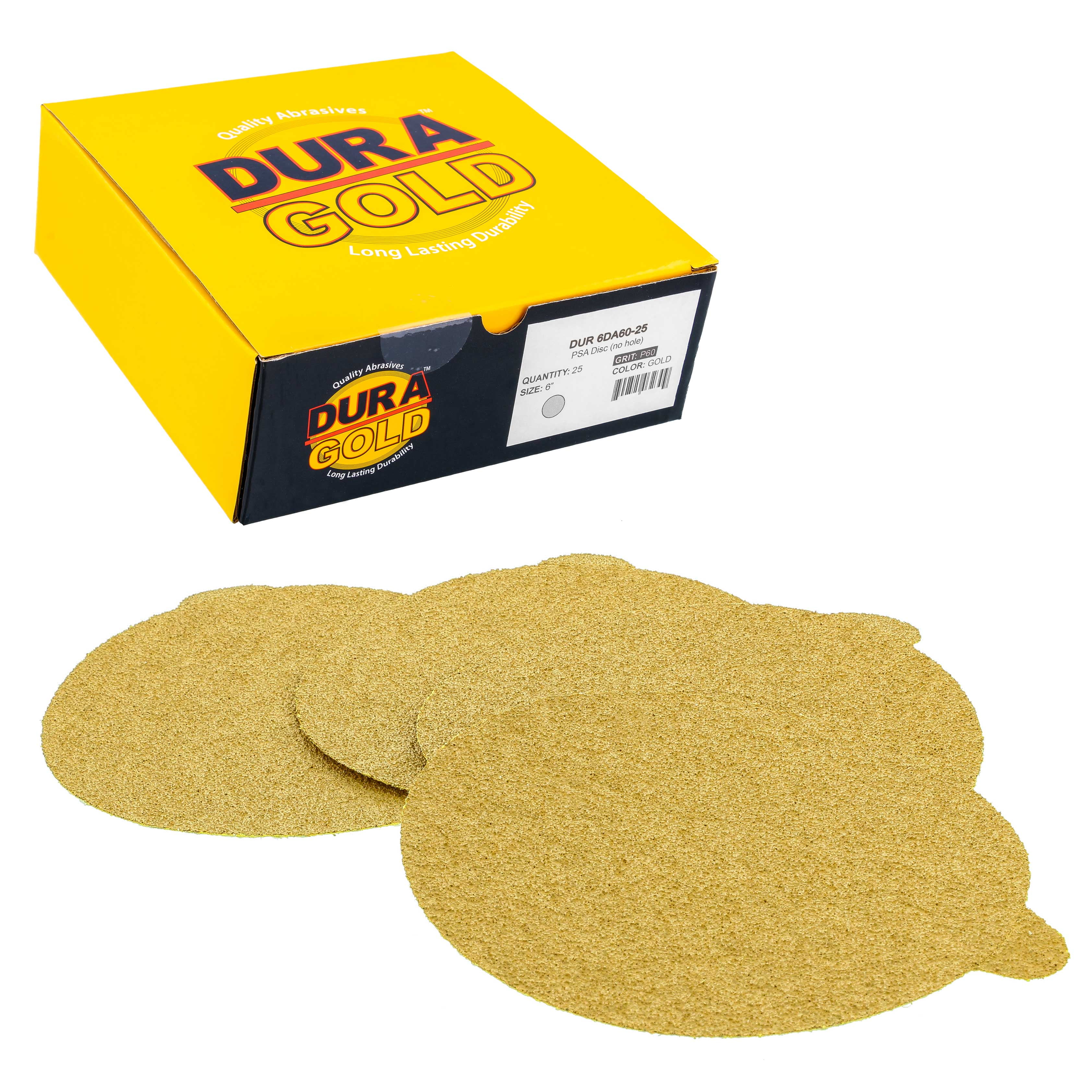 Dura-Gold Premium 180 Grit 6" Gold PSA Self Adhesive Stickyback Sanding D... 