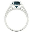 thumbnail image 4 of Clara Pucci 14K White Gold 2.52 Natural London Blue Topaz Engraveable Engagement Ring + Wedding Band Set, 4 of 7