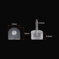 thumbnail image 2 of 5 Pairs TPU High Heel Tips Shoes Replacement Tap Caps 2.4mm Pin, 12x12mm U-Shape Heel Repair Caps, Transparent, 2 of 5