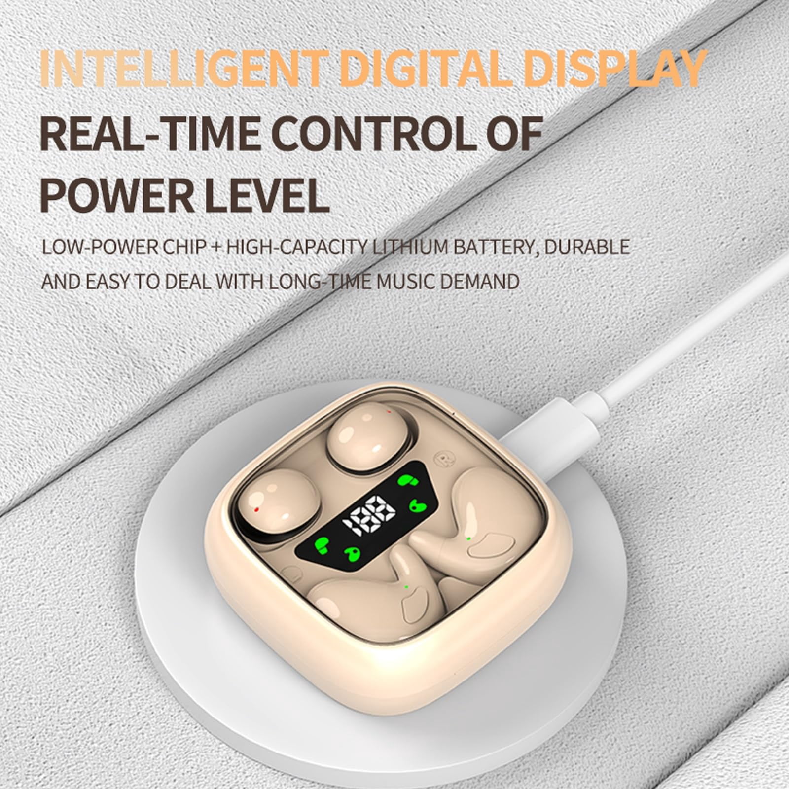 Flat Sleep Mini Invisible Small Tiny Earbuds Wireless Bluetooth Ear Buds for Sleeping Headphones Micro Smallest Discreet Sleep Earbuds Earphones for Side Sleepers, Small Ears Canals Women, Work