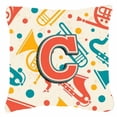 thumbnail image 5 of Carolines Treasures CJ2001-PW-Parent Letter Retro Teal Orange Musical Instruments Initial Canvas Fabric Decorative, 5 of 7