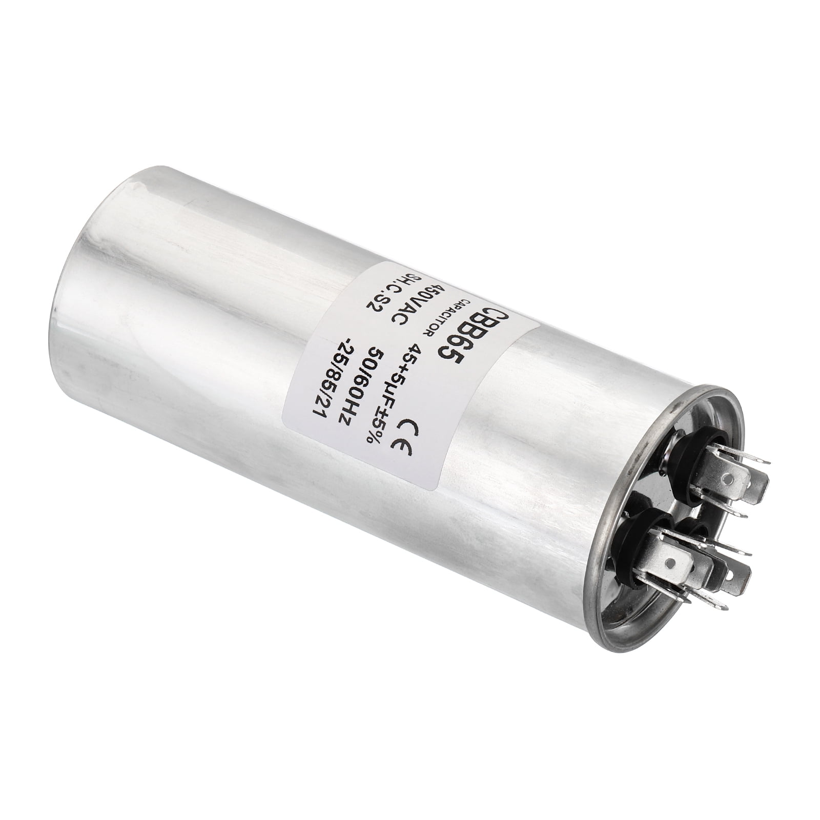 Uxcell CBB65 45+5uF Run Capacitor,45+5mfd 1Pcs AC 450V Aluminum Case with 3 Terminal