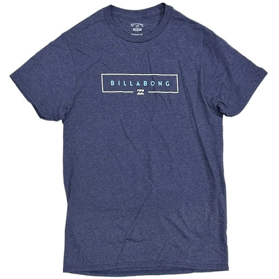 Billabong Men's Box Logo Premium Tee T-Shirt (Small, Blue Heather)