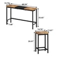 thumbnail image 5 of Kitchen Dining Table, Pub Table, Long Dining Table Set with 3 Stools, Natural+Black, 5 of 9