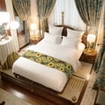 thumbnail image 4 of Spring Welcome Bed Runner for King Size Bed, Sunflowers Watercolors Art Yellow Teal Rustic Soft Bedding Scarf Bedding Protector Slipcover Sofa Throw for Bedroom Hotel Guesthouse, 4 of 8