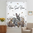thumbnail image 3 of Rabbits Pine Cone Sheer Curtains 84 Inches Long, Sweet Home Texture Brown Leaves Berries Light Filering Curtains, Breathable Simi Curtain Privacy Drapes for Living Room Bedroom Window Treatment, 3 of 9