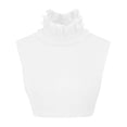 thumbnail image 3 of Kcodviy Women Solid Ruffle Detachable Blouse With False Collar Half Elastic Waist Shirt Collar Pan Half Blouse Undershirt Dickey Pan Dickey Half Shirts Embellished Tops for Women Turtleneck Women, 3 of 8