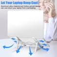 thumbnail image 3 of FIASON 1 Pack Silver Adjustable Laptop Stand,Compatible with 9-17" Laptop,7-Levels Ventilated Aluminum Laptop Holder for Desk,Ergonomic Universal Computer Stand with aluminum, metal and Rubber, 3 of 7