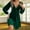 Dark Green, variant on Women's V Neck Velvet Dress Front Ruffle 2025 Long Sleeve Wedding Guest Short Wrap Formal Dress Blue L