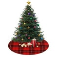 thumbnail image 3 of 30 Inch Christmas Tree Skirt – Velvet Plush Tree Mat, Soft Thickened Polyester with Red Ties, Single-Sided Printing, Available in 30in/36in/48in, Perfect for Holiday Xmas Tree Decoration, 3 of 7