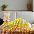 thumbnail image 3 of Yellow and White Soft Flannel Fleece Blanket, Abstract Composition with Ombre Dots Spots Vibrant Colors Modern, Cozy Plush for Indoor and Outdoor Use, 70" x 90", Orange Yellow White, by Ambesonne, 3 of 5